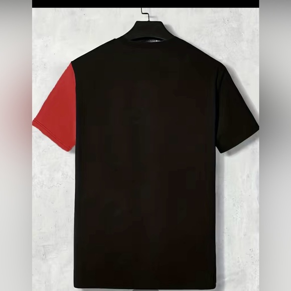 Cross Letter "Faith" Pattern Print Men's Comfy Color Block T-shirt, Grap… - Picture 2 of 2